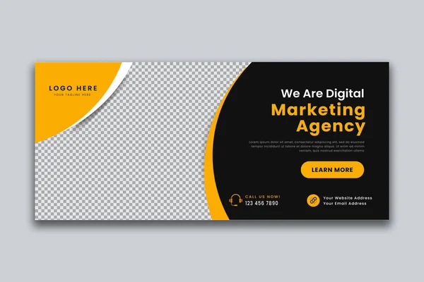 Digital Marketing Cover Design Banner Template — Διανυσματικό Αρχείο