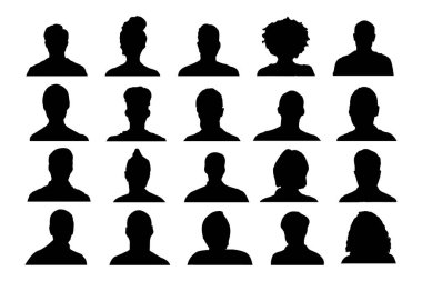 Woman and Man head icon Silhouette. vector illustration eps