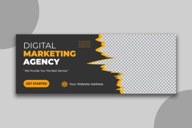 Dijital pazarlama ve web pankartı şablonu
