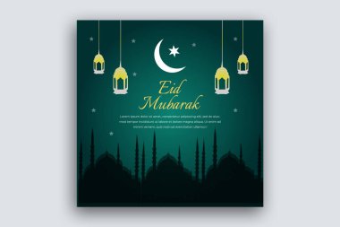 Kurban Bayramı Sosyal Medya Tasarım Şablonu. Vektör İllüstrasyonu