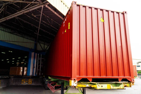 Containers Port Shipping Transportation Concept Discharging Containers Services Maritime Transports — Stock Photo, Image