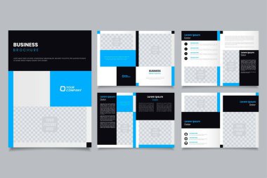 Minimlaist mavi Broşür düzeni şablonu