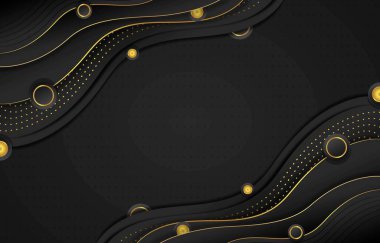 Lüks Kara Altın Dalgalı Arkaplan