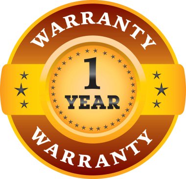 1 Yıllık garanti etiketi vektör logo resimleri