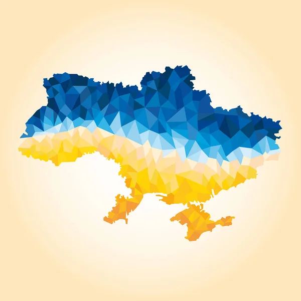 Polygonal map of Ukraine.  Map of Ukraine.