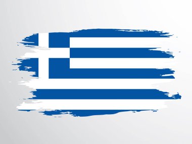 Greece flag painted with a brush. Flag of Greece.
