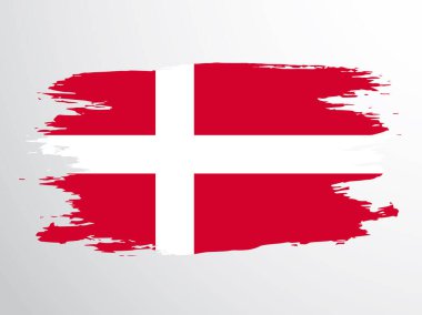 denmark brush painted flag. Flag of Denmark