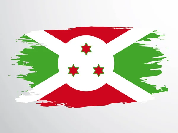 Brush Painted Burundi Flag Flag Burundi — Stock Vector