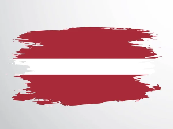 Flag Latvia Painted Brush — Stock vektor