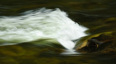 Yosemite Ulusal Parkı 'ndaki Merced Nehri' nin yakınında, ilkbahar karları erirken..