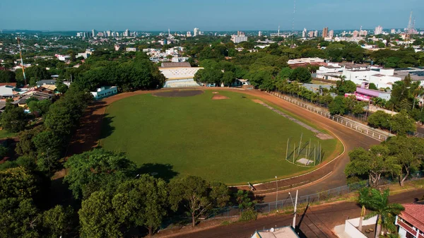 Atletizm pistinin hava görüntüsü, Foz do Iguacu, Brezilya, 17 Şubat 2022. Yüksek kalite fotoğraf