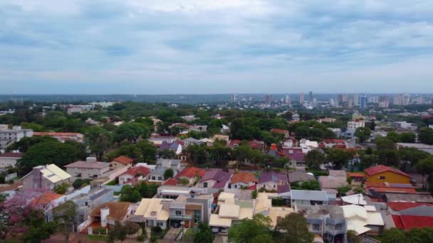 Flygfoto Över Staden Foz Iguacu Parana Molnig Dag Högkvalitativ Film — Stockvideo