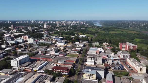 Foz Iguacu Parana Brazil May 2022 Aerial View Vila Portes — 图库视频影像