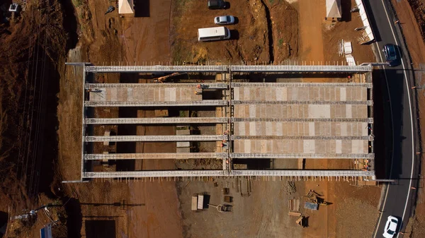 Foz do Iguacu, Parana, Brezilya 06 Mayıs 2022 Avenida das Cataratas 'taki çalışmaların havadan görüntüsü. Yüksek kalite fotoğraf