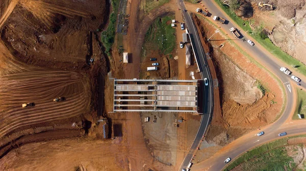 Foz do Iguacu, Parana, Brezilya 06 Mayıs 2022 Avenida das Cataratas 'taki çalışmaların havadan görüntüsü. Yüksek kalite fotoğraf