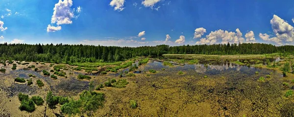 Panorama Von Der Drohne Bis Zum Stausee Wyzary Sianozatko — Stockfoto