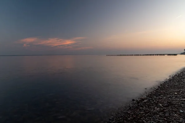 Вид Балтийское Море Волнорез Камни Берегу Балтийского Моря Кребржеге — стоковое фото