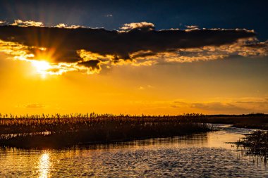 Sunset in the Narew River valley in the Narew National Park.