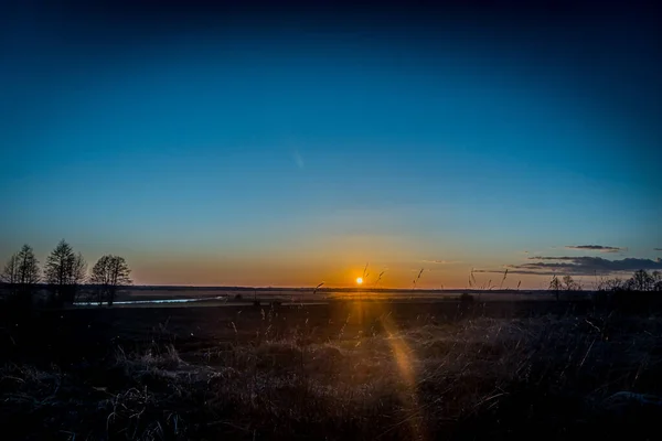 Sunset Narew River Valley Narew National Park — Foto de Stock