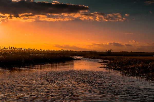 Sunset Narew River Valley Narew National Park — Fotografia de Stock