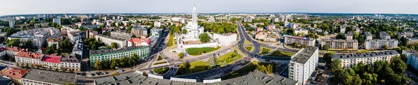 Вид Беспилотника Церковь Рочи Белостоке Панорама Города Белостока — стоковое фото