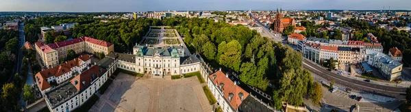 Вид Беспилотника Браницкий Дворец Приходскую Церковь Белостоке Панорама Города Белостока — стоковое фото