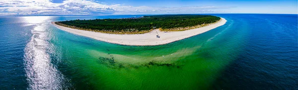 Panorama Vista Aérea Del Promontorio Península Hel Día Soleado Otoño —  Fotos de Stock