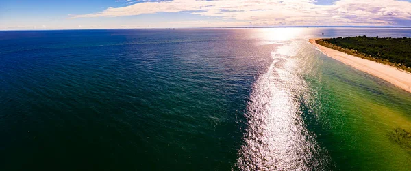 Panorama Vista Aérea Del Promontorio Península Hel Día Soleado Otoño —  Fotos de Stock