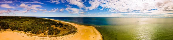 Panorama Vista Aérea Del Promontorio Península Hel Día Soleado Otoño —  Fotos de Stock