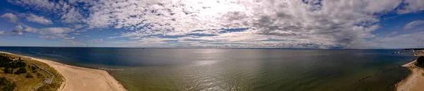 Panorama Vista Aérea Del Promontorio Península Hel Día Soleado Otoño —  Fotos de Stock