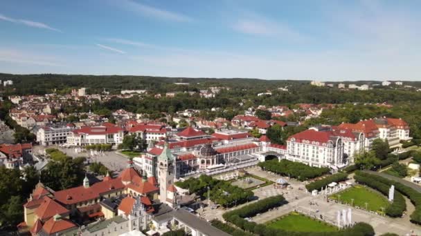 Panorama Sopot Vista Desde Dron Sobre Ciudad Sopot Muelle Mar — Vídeos de Stock