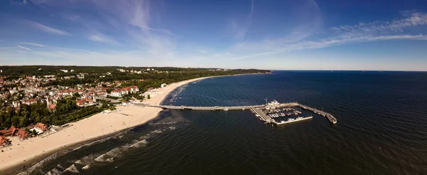 Panorama Van Sopot Uitzicht Vanaf Drone Stad Sopot Pier Aan — Stockfoto