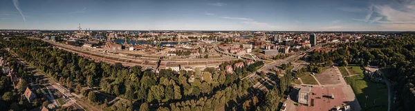 Flygfoto Över Varvet Gdansk Solig Sommardag — Stockfoto