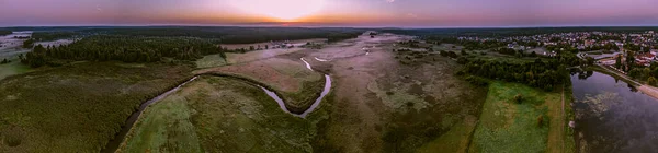 Gün Doğumunda Suprasl Nehri Üzerinde Sabah Sisi — Stok fotoğraf