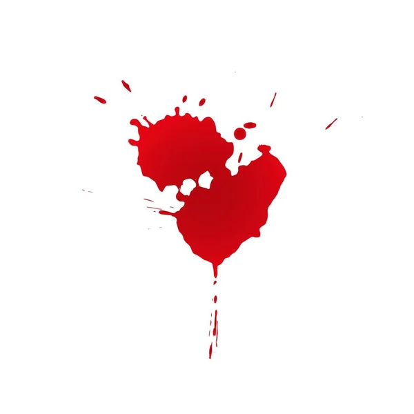 Krevní Kapky Stříkance Bílém Pozadí Vektorové Ilustrace — Stockový vektor