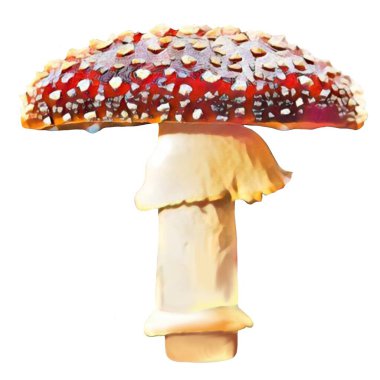 Amanita mushrooms on white background 