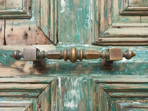 Old Shabby Door Its Parts Project Texture Shabby Weathered Wooden — Stockfoto