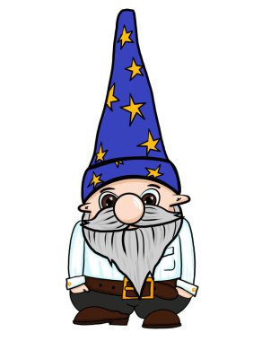 Beyaz arka planda el yapımı cüceler. Tekrarlanmayan on cüce vardır, her birinin kendi tarzı ve işi vardır..