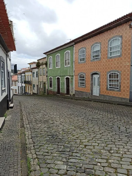 Summer Urban European Landscape Terceira Island Lots Greenery Old Streets —  Fotos de Stock