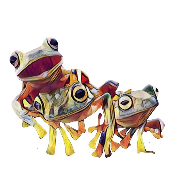 Easy Cut Hand Drawn Frog White Background Your Creativity — Foto Stock