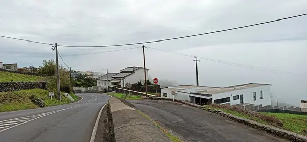 Paisagem Paisagem Urbana Ilha Terceira Nas Imediações Vulcão Com Bela — Fotografia de Stock