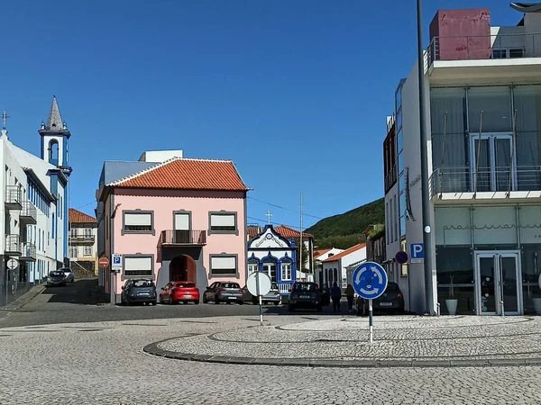 Landschaft Des Stadthafens Und Umgebung Von Der Insel Terceira Mai — Stockfoto