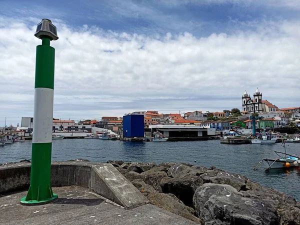 Şehir Limanı Manzarası Azores Manzarası Liman Şehri Mayıs 2022 — Stok fotoğraf
