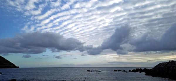 Turuncu Çatıları Gökkuşağı Güzel Manzaralı Terceira Adası Azores Prtugalia — Stok fotoğraf