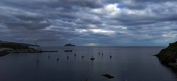 Niesamowicie Piękny Krajobraz Azorów Wyspa Terceira Zdjęcie Zrobione Telefonem Pod — Zdjęcie stockowe