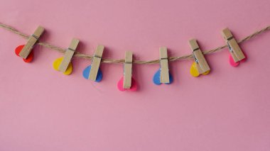 kalpleri ile Sevgililer günü pembe arka plan