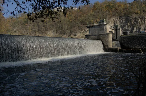 Ultimi Giorni Sole Nella Luminosa Foresta Autunnale Vicino Fiume — Foto Stock