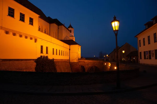 Vista Notturna Del Castello Brno Cechia — Foto Stock