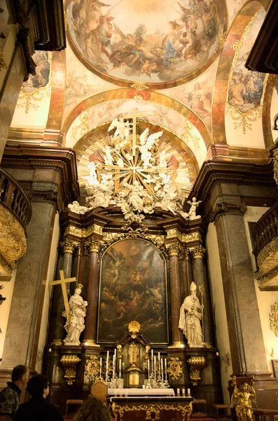 Interieur Van Kathedraal Praag Tsjechische Republiek — Stockfoto