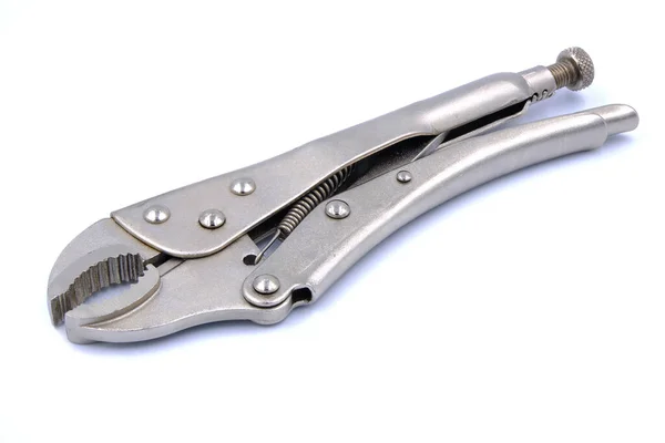 Locking Pliers Isolated White Background Tools Mechanics Construction Work Industrial — Stockfoto